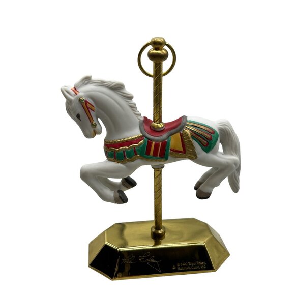 Hallmark Keepsake Ornament 1992 Tobin Fraley Carousel Horse w/ Stand & Box - Picture 5 of 7